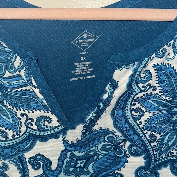 St‎ Johns Bay Paisley Top | 2X - Picture 3 of 4